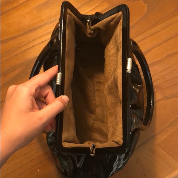 Real Black Patent Leather Liz Claiborne Bag - Picture 4 of 8